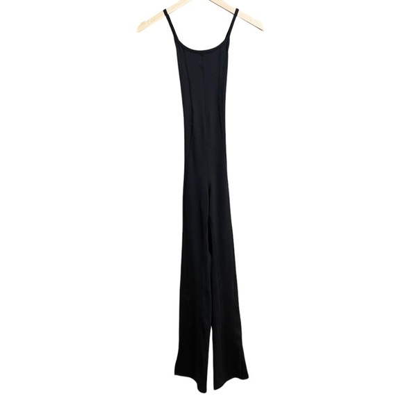 Free People Heat Waves Strappy Flare Leg Onesie Jumpsuit Black - Picture 3 of 8